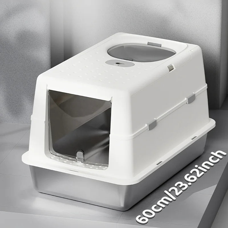 Stainless Steel Covered Cat Litter Box