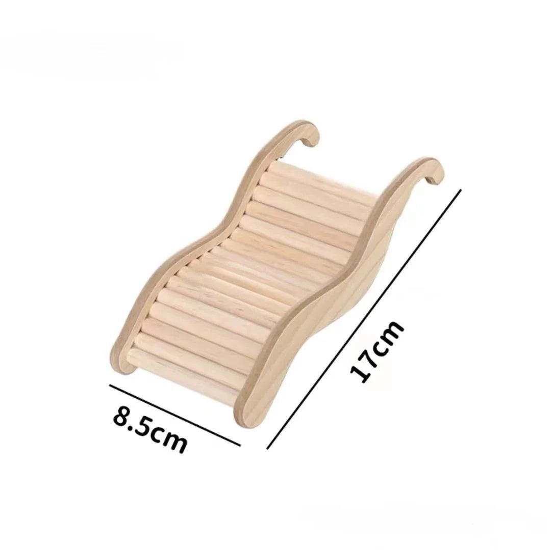 Wooden Wave Staircase & Slide for Small Pets