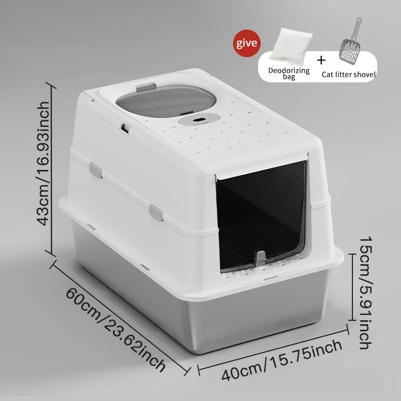 Stainless Steel Covered Cat Litter Box