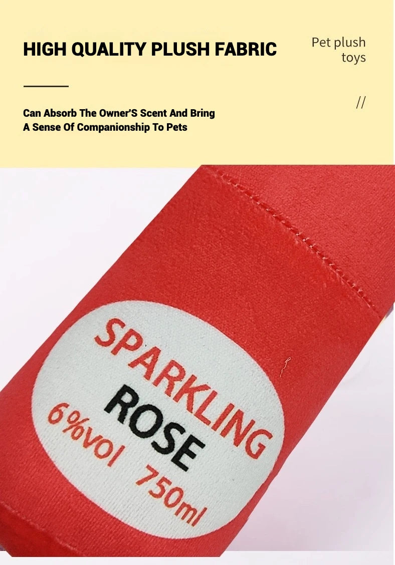 Squeaky Wine Bottle Dog Toy