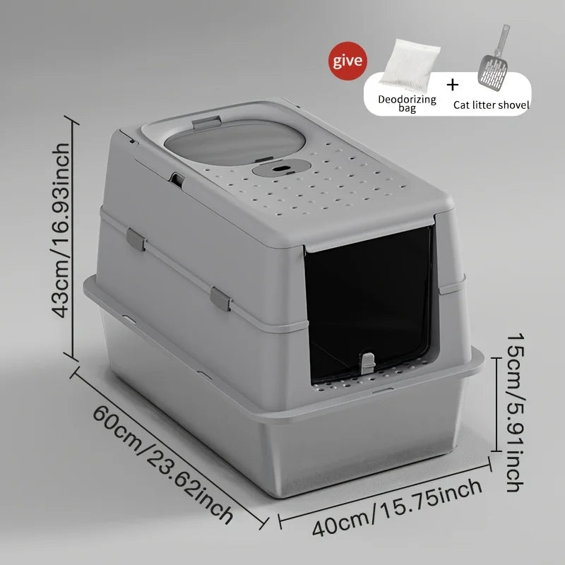 Stainless Steel Covered Cat Litter Box