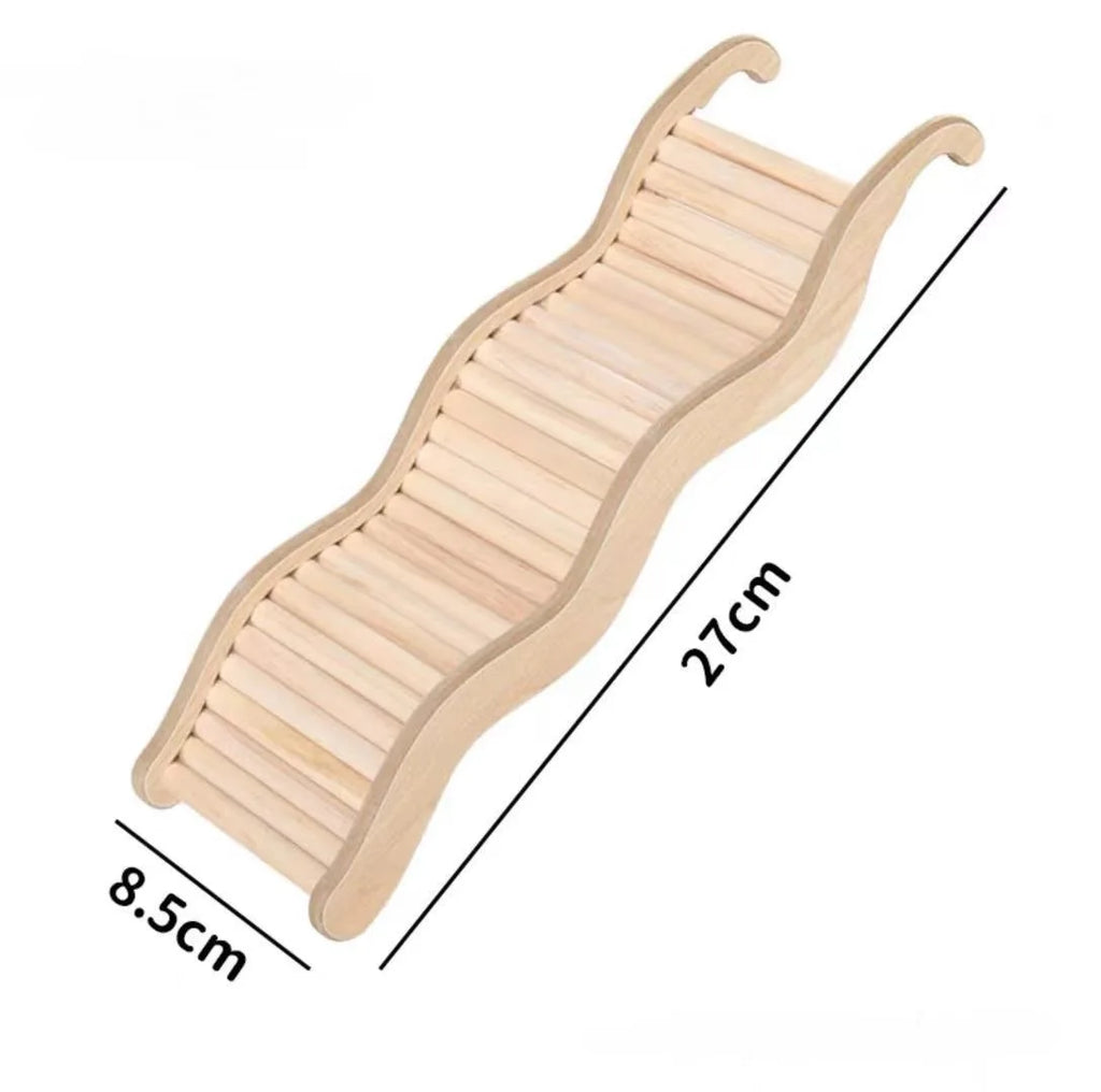 Wooden Wave Staircase & Slide for Small Pets