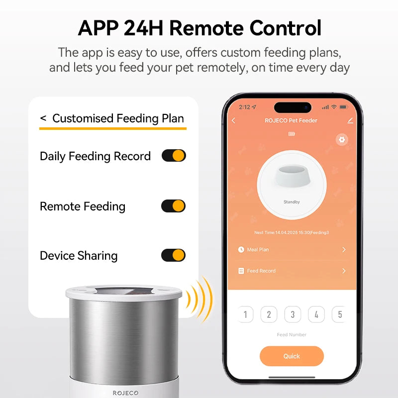 ROJECO 4.5L Smart Automatic Cat Feeder