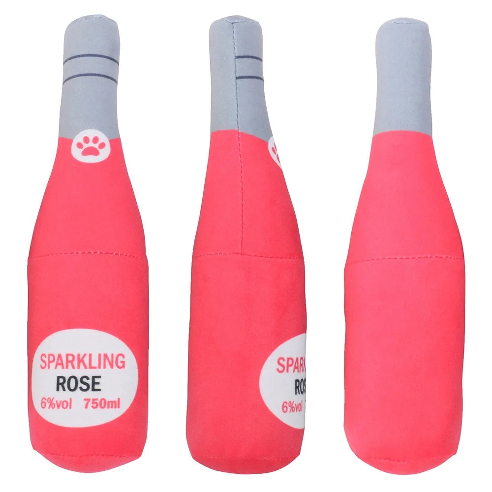 Squeaky Wine Bottle Dog Toy