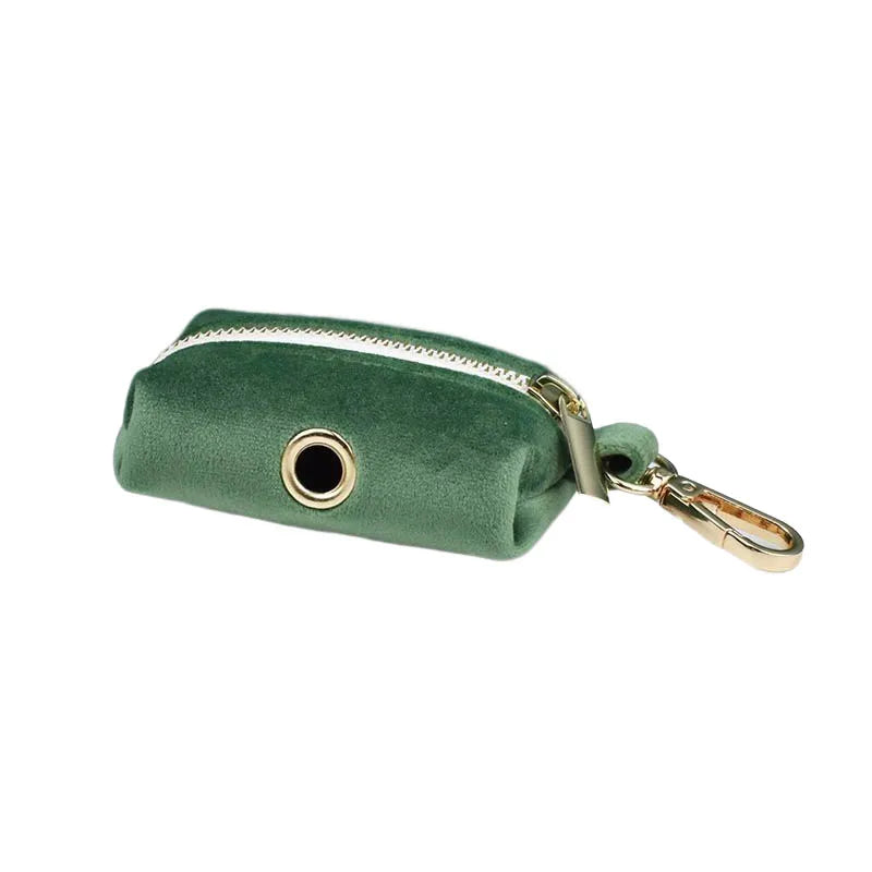 Forest Green Custom Engraved Velvet Dog Collar & Leash Set