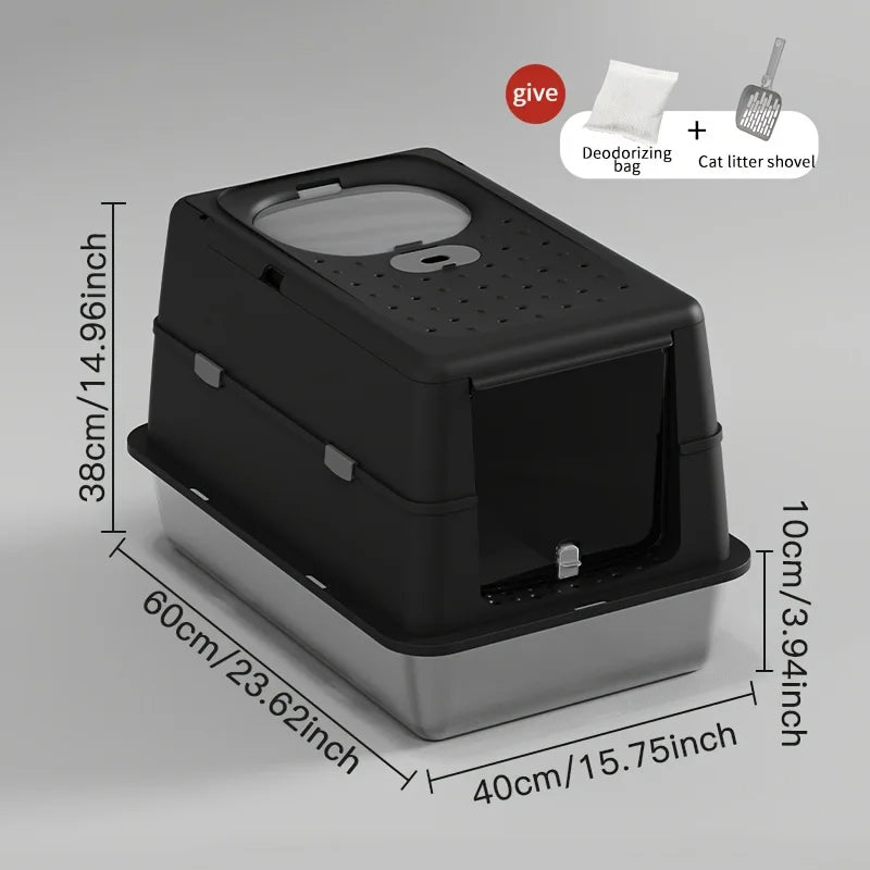 Stainless Steel Covered Cat Litter Box