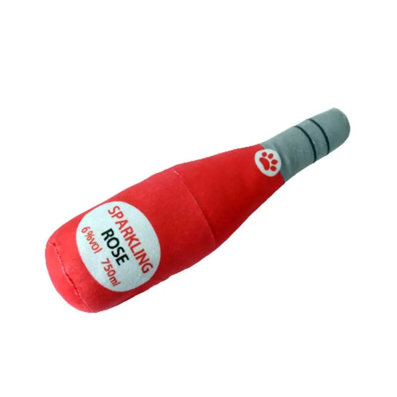 Squeaky Wine Bottle Dog Toy