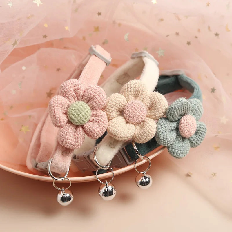 Flower Cat Collar with Bell