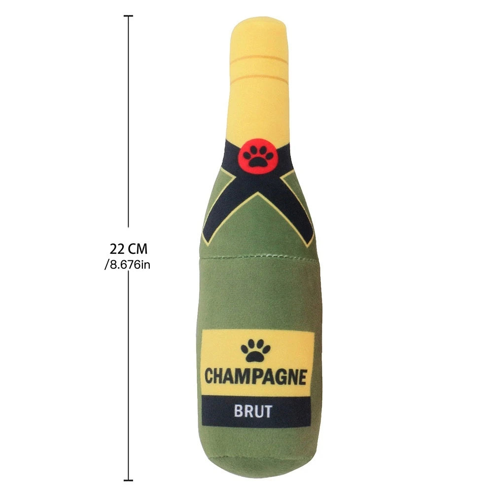 Squeaky Wine Bottle Dog Toy