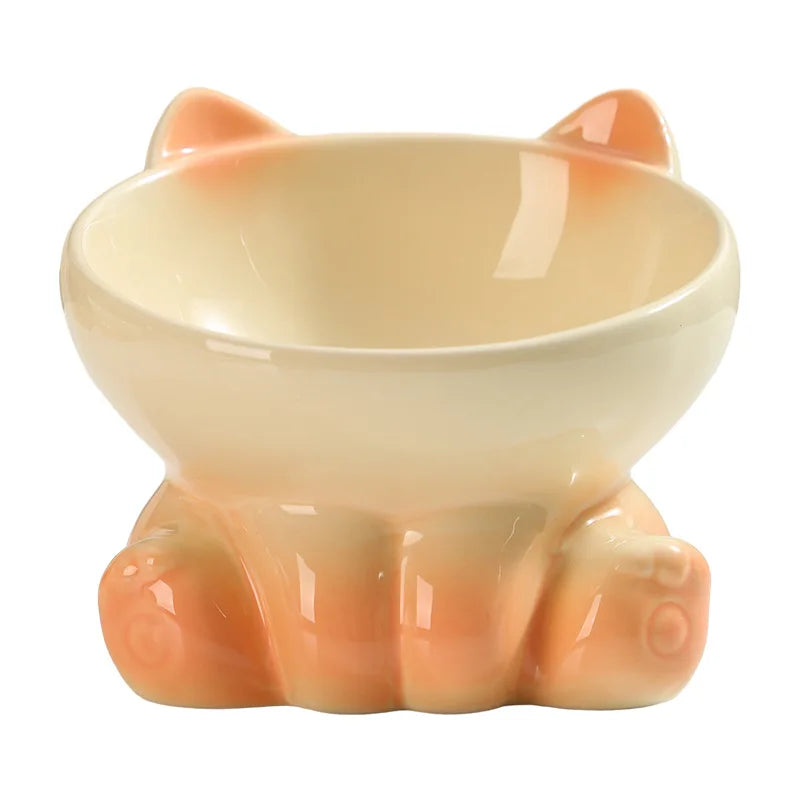 Gradient Ceramic Cat Bowl
