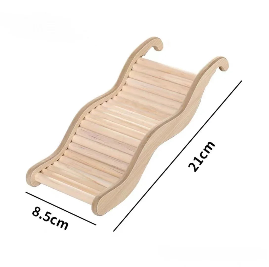 Wooden Wave Staircase & Slide for Small Pets