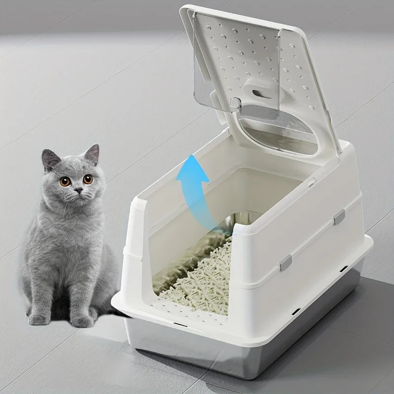 Stainless Steel Covered Cat Litter Box