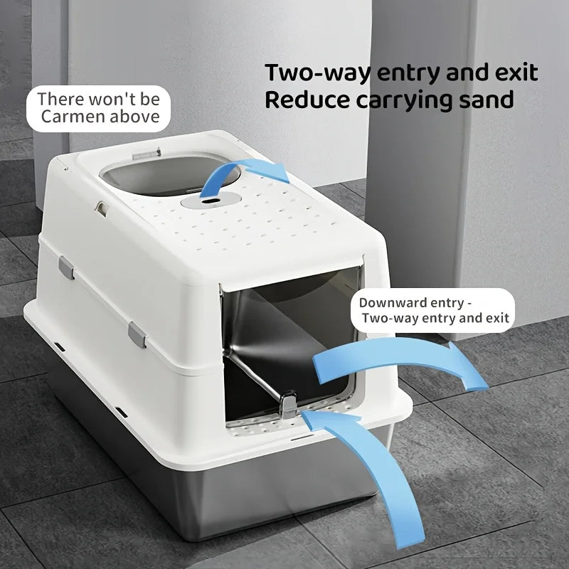 Stainless Steel Covered Cat Litter Box