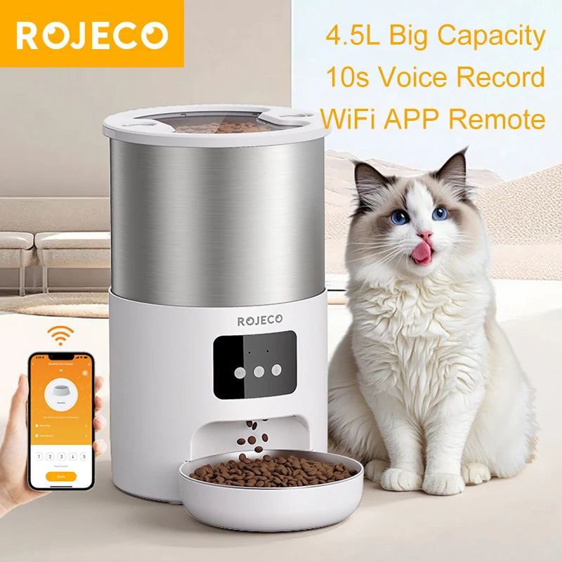 ROJECO 4.5L Smart Automatic Cat Feeder