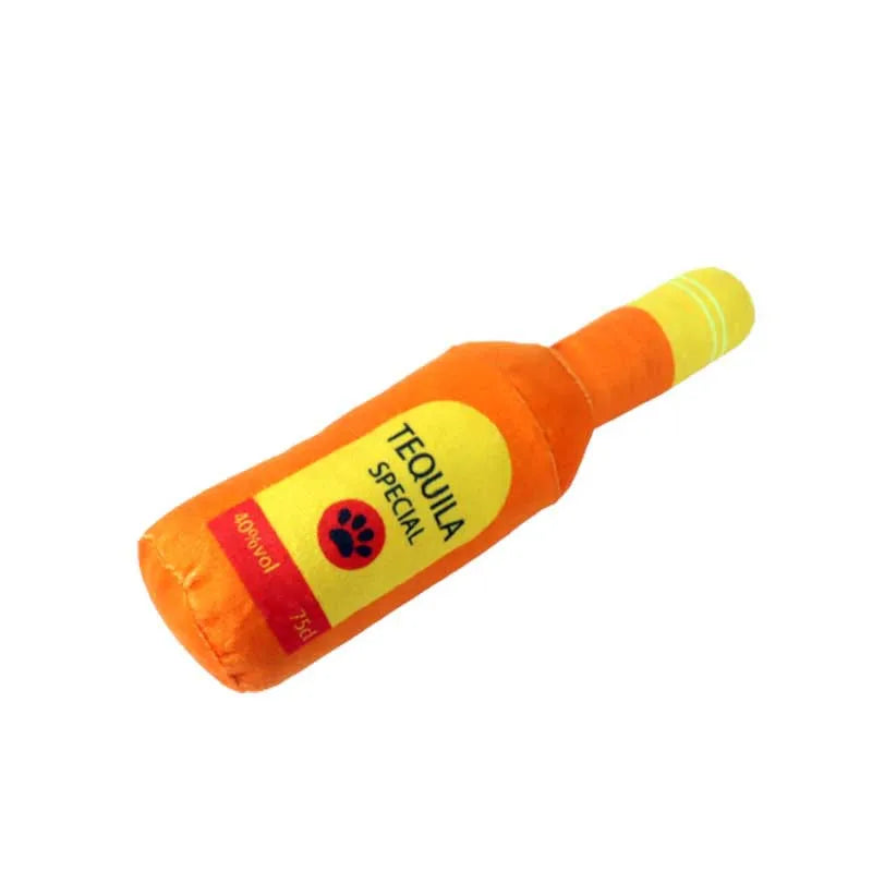 Squeaky Wine Bottle Dog Toy