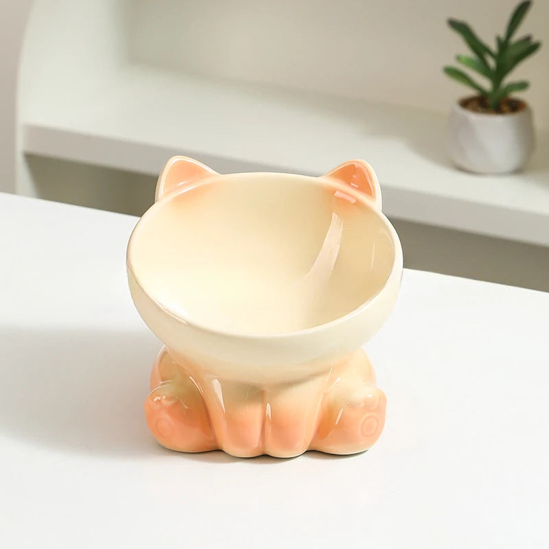 Gradient Ceramic Cat Bowl
