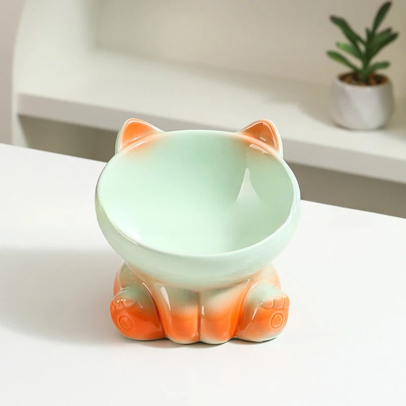 Gradient Ceramic Cat Bowl
