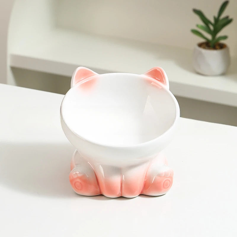 Gradient Ceramic Cat Bowl