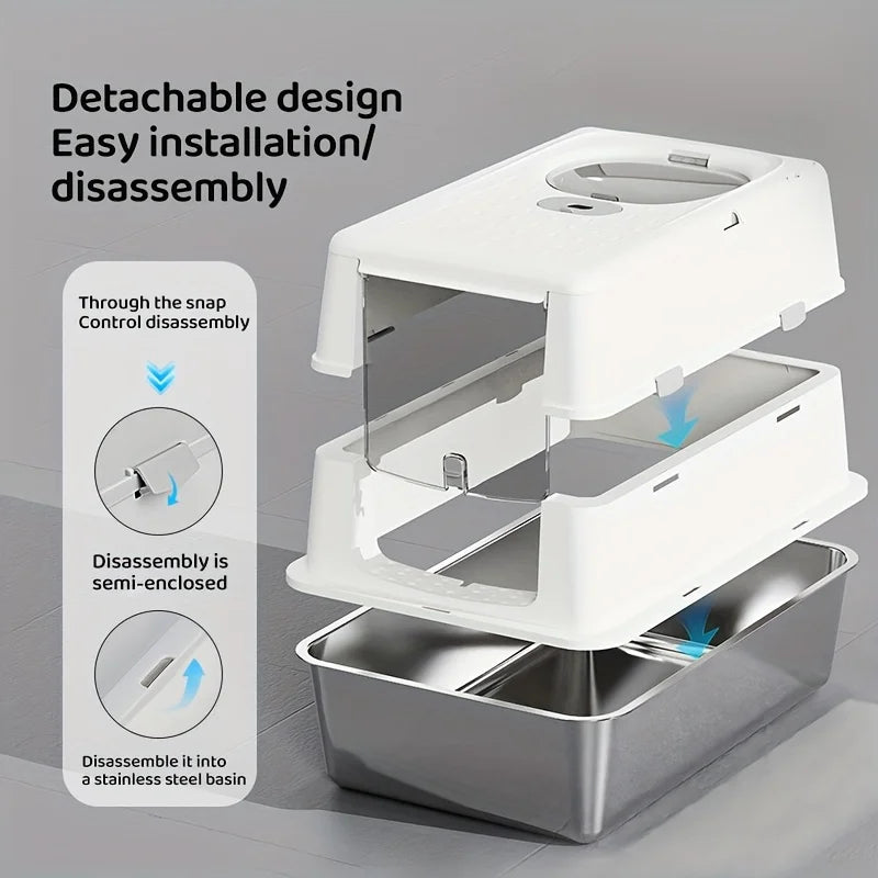 Stainless Steel Covered Cat Litter Box